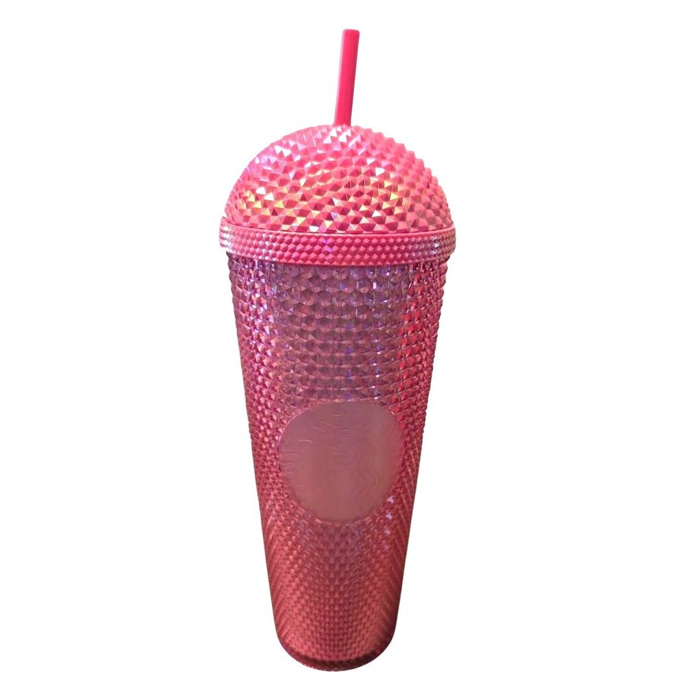 Starbucks IRIDESCENT PINK BLING STUDDED DOME TUMBLER 2025 Limited Edition New